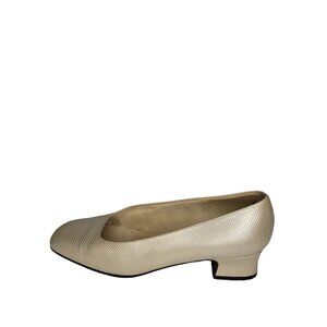 Vintage Stuart Weitzman Pumps Women Sz 8W Block Heel Copper 80s‎ Designer Work